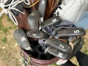 lot 214 image: Predator Golf Clubs, Bag and Rolling Caddy