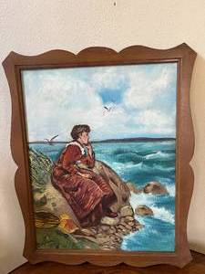 lot 26 image: 2 Original Canvas Paintings with Wood Frames