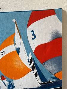 lot 38 image: Fabric Sailboat Wall Art