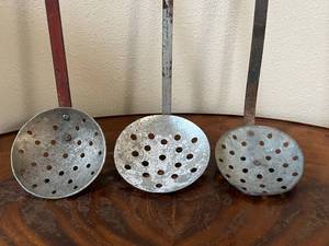 lot 51 image: 3 Vintage Ice Fishing Scoops