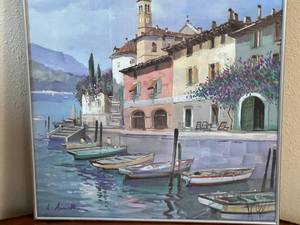 lot 55 image: Print of Boats in the Mediterranean Sea