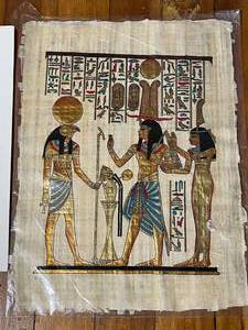 lot 114 image: Egyptian Hyroglyphics on Papyrus & Middle Eastern Print