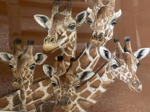 lot 76 image: Linda Hurst Framed Giraffe