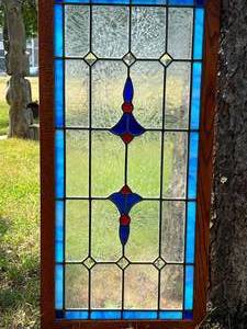 lot 85 image: Wood Framed Stained Glass