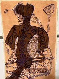 lot 93 image: Abstract Painting on Fabric