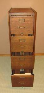 lot 39 image: Antique Wood File Cabinet
