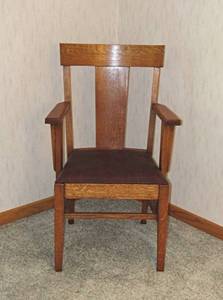 lot 51 image: Vintage 1950s Wooden padded Office chair
