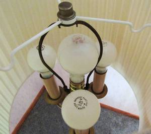 lot 54 image: Lamp with shade, brass finish