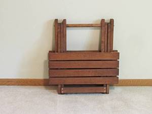 lot 59 image: Wood luggage rackside table