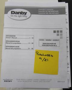 lot 91 image: Dehumidifier Danby