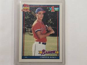 lot 76 image: Chipper Jones Rookie #1 Draft Pick 1991 Topps No. 333