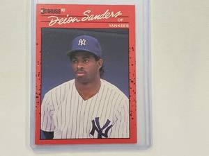 lot 87 image: Deion Sanders Donruss 90 MLB Rookie No. 427