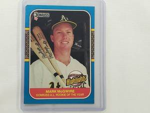 lot 92 image: Mark McGwire Rookie Donruss 87 No. 54