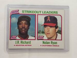 lot 101 image: 1979 Strikeout Leaders Nolan Ryan & J.R. Richard Topps No. 206
