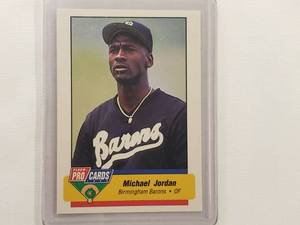 lot 128 image: Michael Jordan MLB Rookie Fleer Pro Cards No. 633