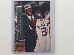 lot 140 image: Allen Iverson Rookie 199697 Topps Stadium Club No. SM15