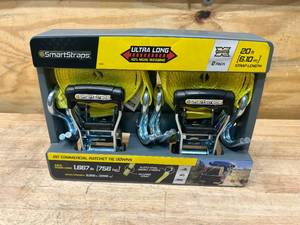 lot 21 image: SMARTSTRAPS 20 Commercial Ratchet Tie Downs- 2 Pack