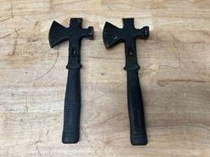 lot 46 image: Lot of 2-  13 Multipurpose Hatchet Pry Bar Nail Puller Square Hammer