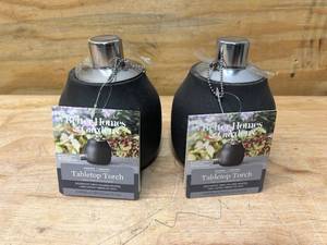 lot 47 image: BETTER HOMES & GARDENS Lot of 2 Tabletop Torches