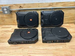 lot 83 image: JBL Lot of 4- BassPro Powered, 8 (200mm) Car Audio Under Seat Woofer Systems
