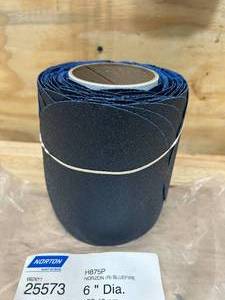 lot 66 image: NORTON 66261125573 6 BlueFire H875P Zirconia Alumina Paper PSA Discs Roll, Coarse, 80 Grit (1 roll)