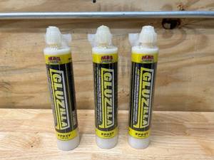 lot 107 image: MAS EPOXIES Lot of 3 Tubes of Gluzilla Epoxy (185 ml per tube)