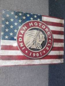 Metal Indian Motorcycle Sign 16x12....