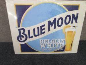 Metal Blue Moon Sign 16x12.5 inches...
