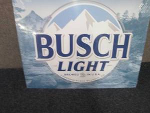 Metal Busch Light Sign 16x12.5 inch...