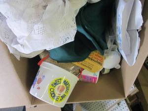 box of kitchen items ...