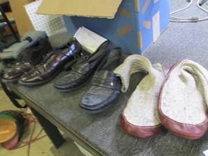 box of mens shoes , kritter cages ...