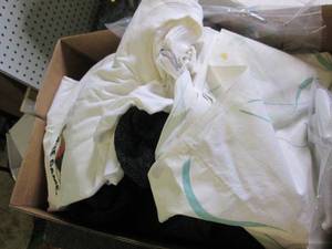 box of mens shirts and socks ...