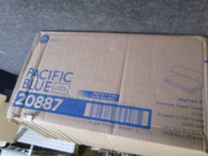 case of pacific blue big fold paper...
