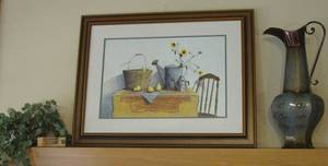 lot 13 image: Large print with a vase plus