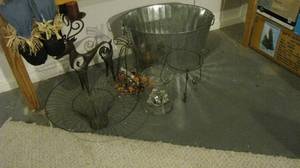 lot 23 image: Big metal tub and other home decor...