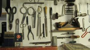 lot 32 image: All the pliers and wire snips, scis...