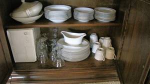 lot 103 image: All the dishes in the bottom of the...