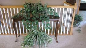 lot 106 image: Behind the couch table and 2 faux p...
