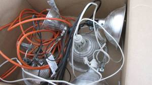 lot 113 image: Garage Lights and extension cords.