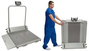 lot 5 image: MSRP $3800&nbspHealthometer 1000lb&nbspCapacity 2600KL PORTABLE 1 Side Ramp Digital Wheelchair Scale - Accommodates Extra Wide Wheelchairs - Great For Farmers, Veterinarians & Shipping Companies Too - Excellent Working Condition