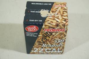 lot 72 image: 550 Federal .22 LR 36 Gr CP HP Ammo