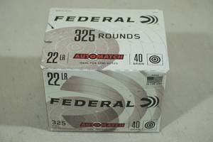 lot 74 image: 325 Federal Automatch .22 LR 40 Gr Ammo