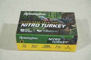 lot 80 image: 10 Remington Nitro Turkey 12 Gauge 2-34 4 Shot Shotshells