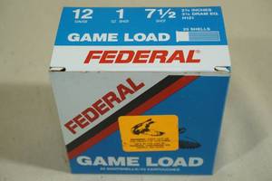 lot 82B image: 25 Federal Game Load 12 Gauge 2-34 7-12 Shot Shotshells
