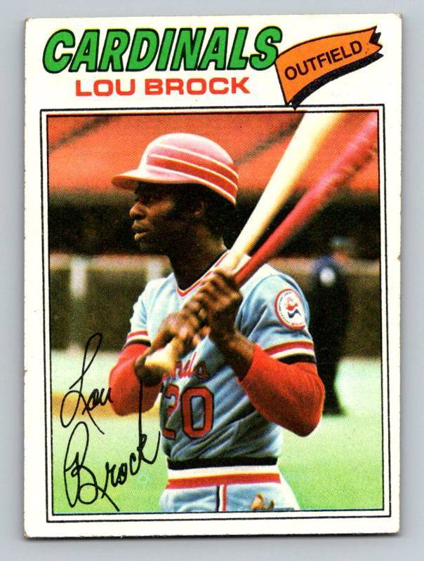 lot 118 image: 1977 and 1978 Topps Lou Brock #355 and #180 Vintage Baseball Cards
