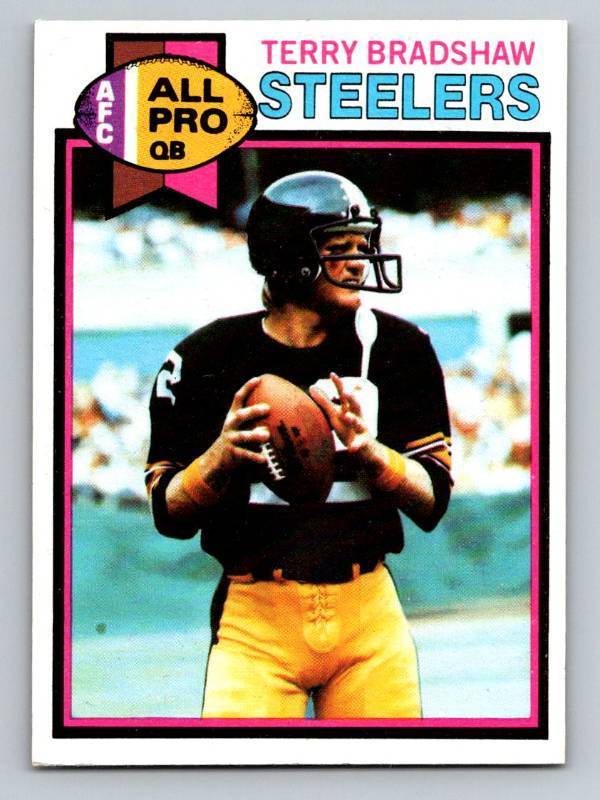 1979 Topps Terry Bradshaw #500 and 1989 Pro Set Michael Irvin Rookie Card #89 Vintage Football Cards