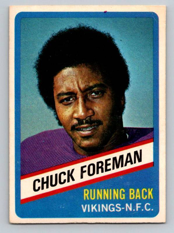 lot 258 image: Chuck Foreman (2 card lot) 1976 Wonder Bread #2 and 1978 Topps #300 Vintage Football Minnesota Vikings