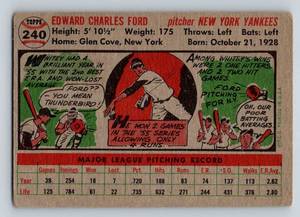Whitey Ford 1956 Topps #240 Vintage Baseball Card