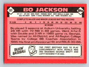 lot 55 image: Bo Jackson RC 1986 Topps Traded #50T Vintage Baseball Card
