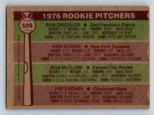 lot 113 image: 1976 Topps Ron Guidry RC #559 Tookie Pitchers Vintage Baseball Rookie Card